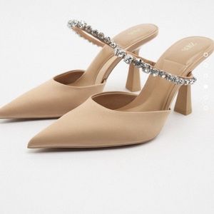 Zara rhinestone heels